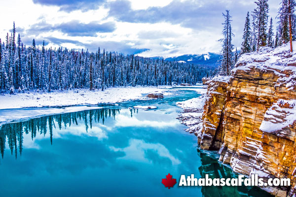 Athabasca Falls in Winter